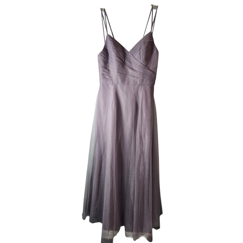 Wtoo by Watter Formal Gown NWT Women 10 Lavender New Tulle Pleated V-Neck Dress